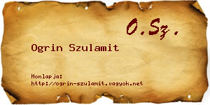 Ogrin Szulamit névjegykártya